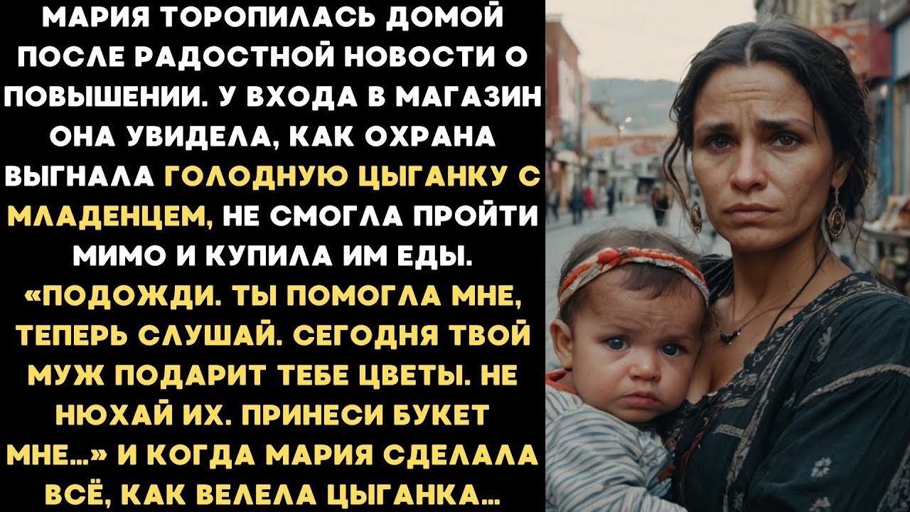 Мария торопилась домой после повышения. А увидев, как голодную цыганку с младенцем выгнала охрана...
