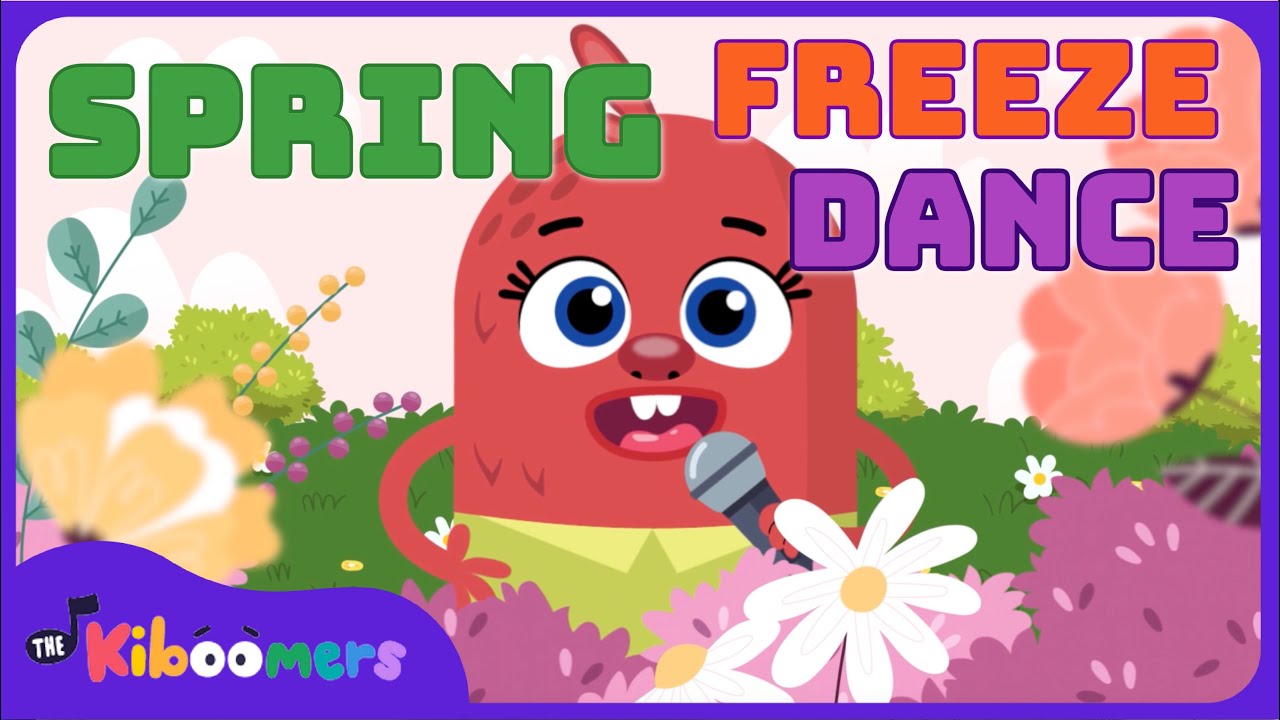 Spring Freeze Dance - THE KIBOOMERS Preschool Movement Songs - Brain Break