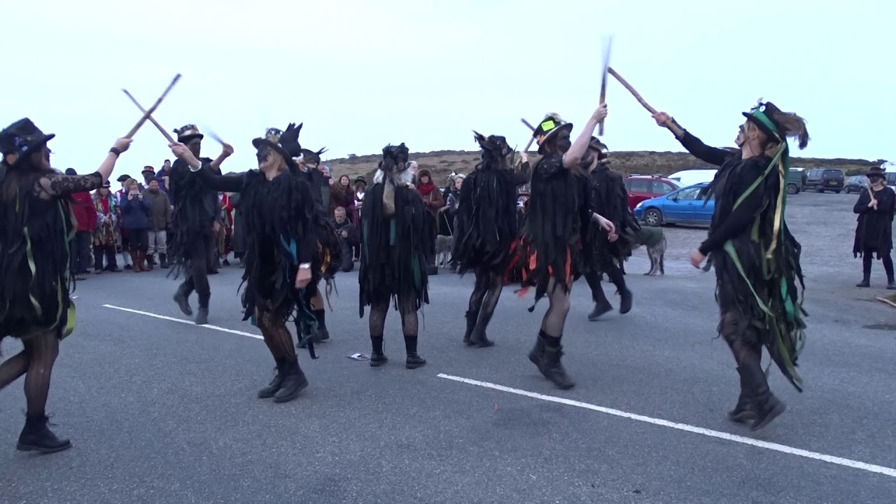 Beltane Border Morris - Fire Dance - May Day, Haytor 2019 at sunrise. Farewell to Dilys