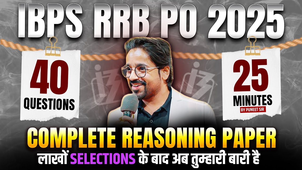 Complete Reasoning Pre Paper | RRB PO Prelims 2025 | Reasoning by Puneet Sir