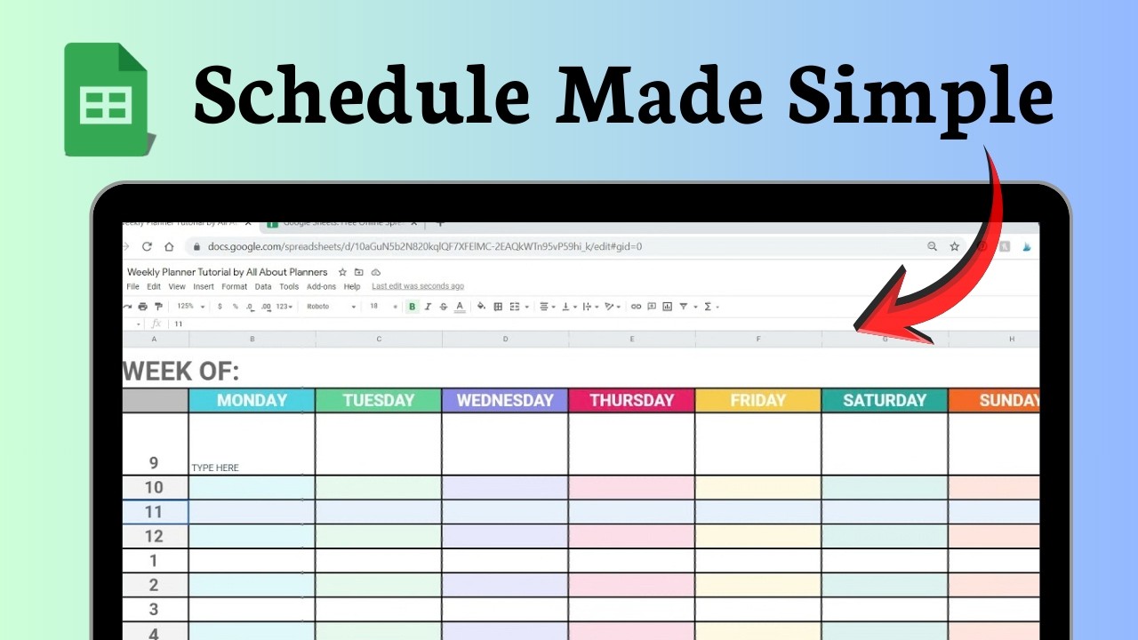 How to make a schedule in Google Sheets (Smart Planning)