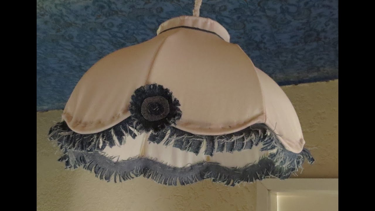 Lampenschirm mit Schablone neu beziehen DIY