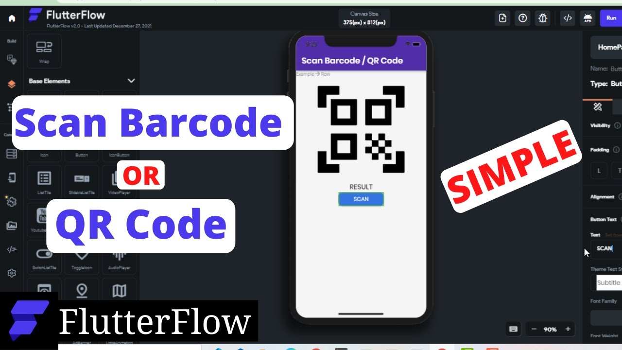 FlutterFlow - Scan Barcode or QR Code - Simple