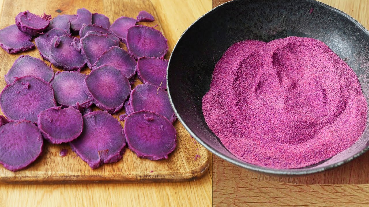 HOW TO MAKE PURPLE SWEET POTATO POWDER | EASY RECIPE USING AIR FRYER