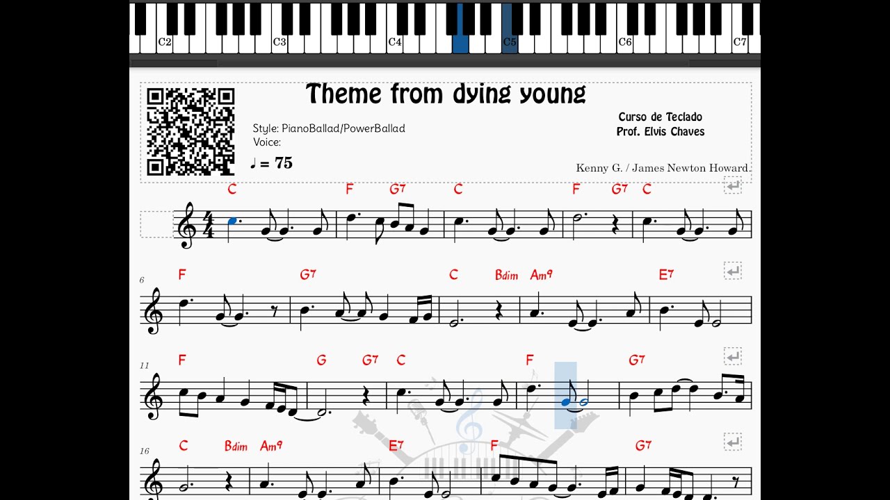 🎼 Theme from dying young - 255 - Kenny G. - Tutorial Partitura Fácil 2