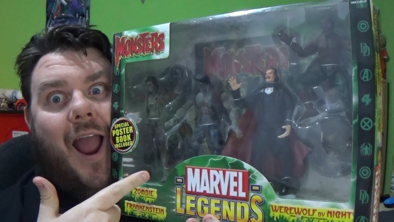 Marvel Legends Monsters - Dracula Zombie Werewolf Frankenstein Toy Biz Action Figure Unboxing Review