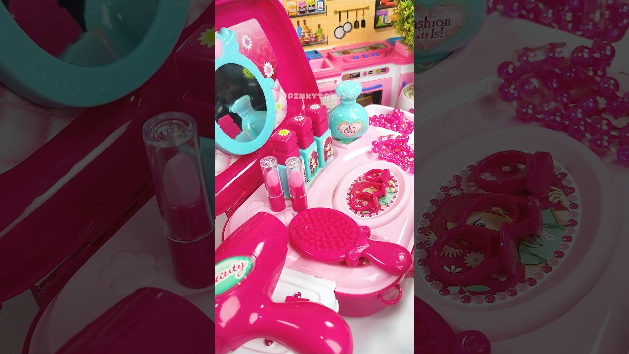 Cute Pink Beauty Makeup Set Toys, Satisfying With Unboxing ASMR Videos