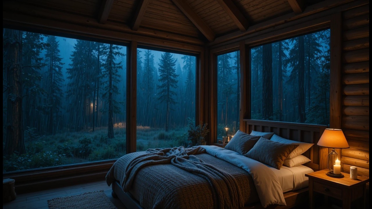 Heavy Rain on Window at Night | Rain Sounds for Sleep & Relaxation