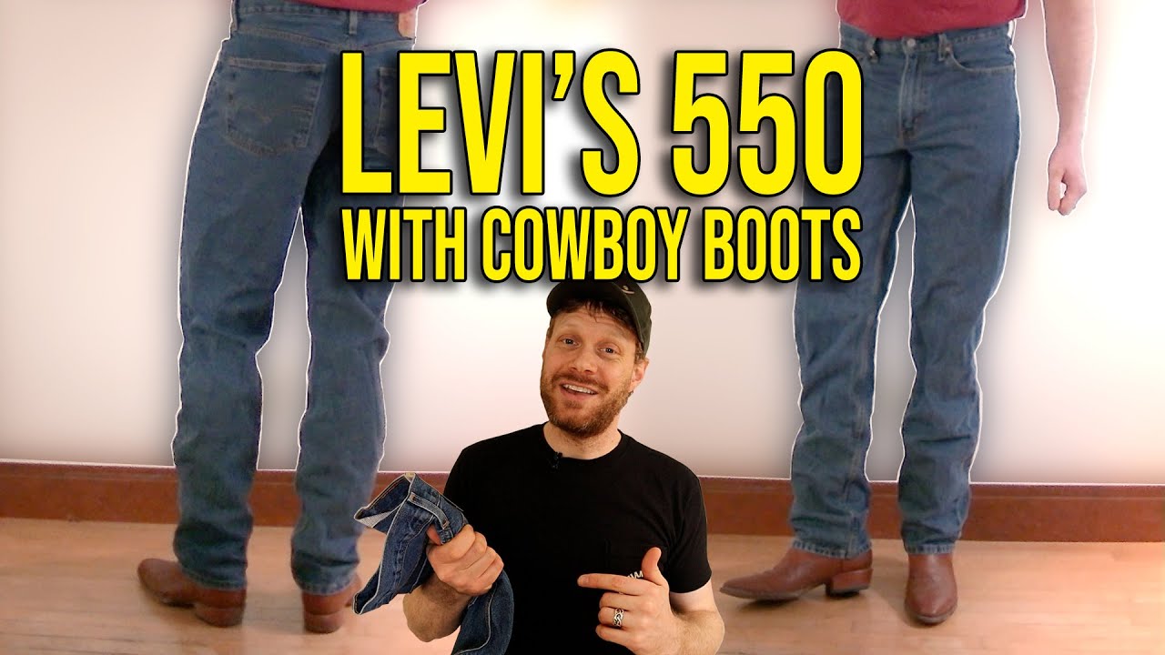 Big guys can SHOW OFF their cowboy boots with Levi's 550 relaxed jeans