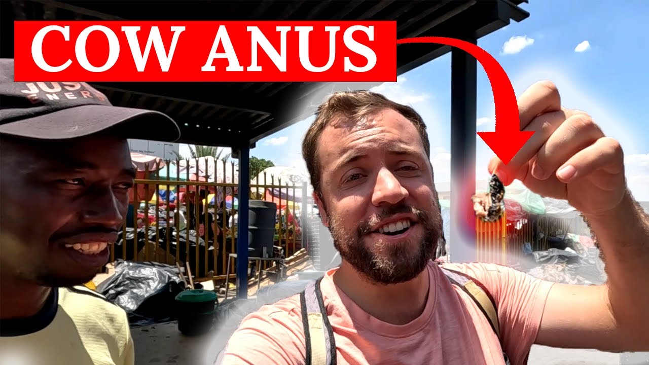Eating street meats in a Namibian town ship