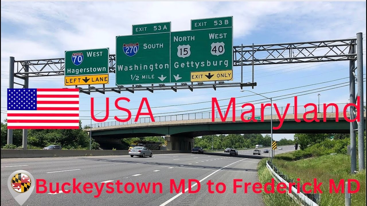 Driving from Urbana MD to Frederick MD  - 07/24 I270 & i70