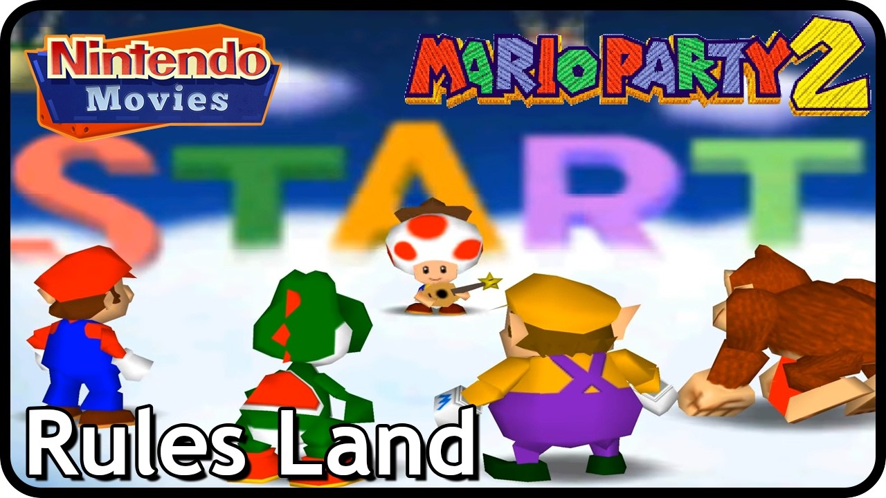 Mario Party 2 - Rules Land (2 Players, 20 Turns, Mario vs Yoshi vs Wario vs Donkey Kong)