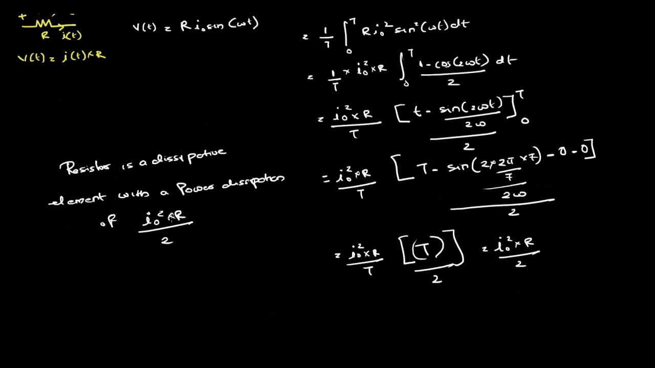 Power Dissipation in Resistor, Capacitor and Inductor