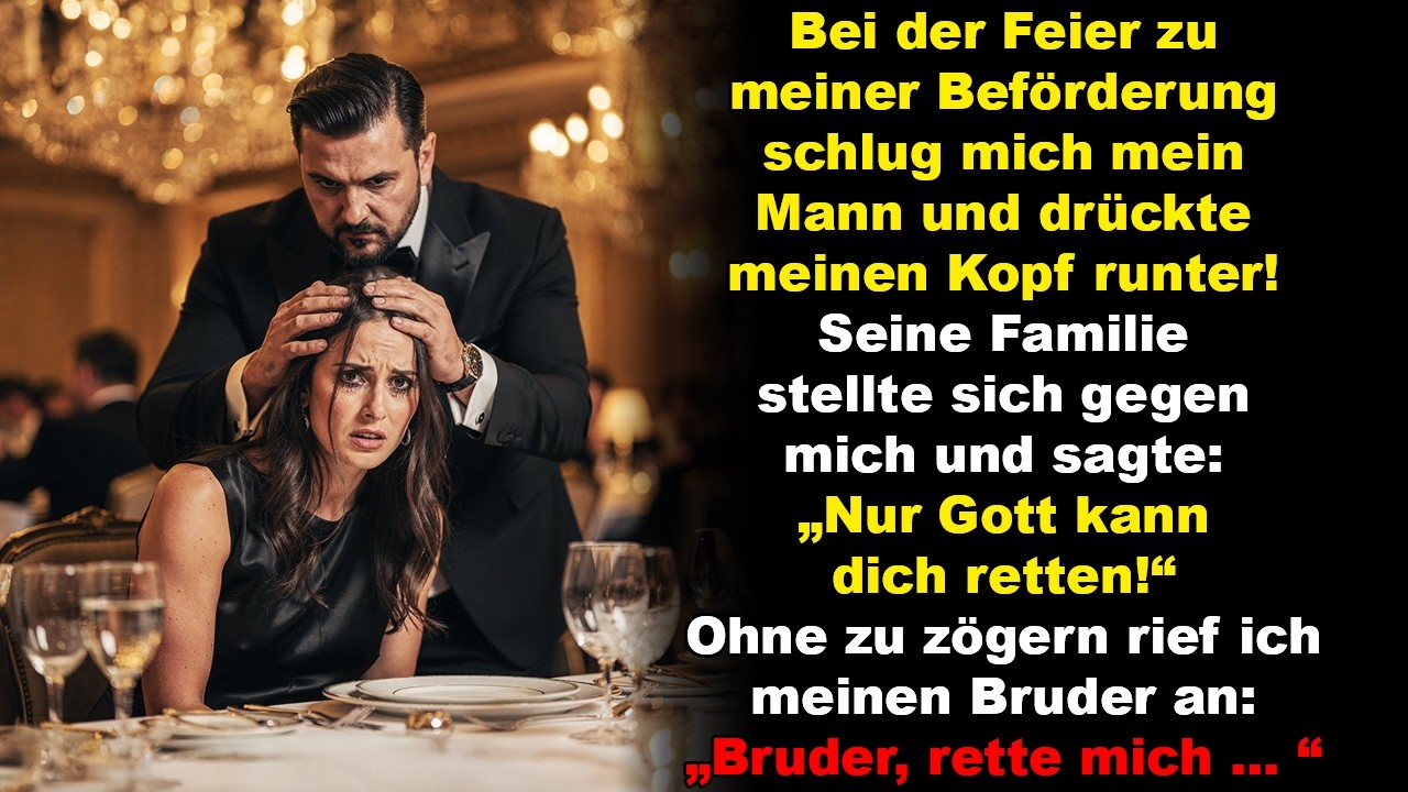 Bei meiner Beförderungsfeier schlug mich mein Mann  Seine Familie  „Nur Gott rettet dich “ Ich rief