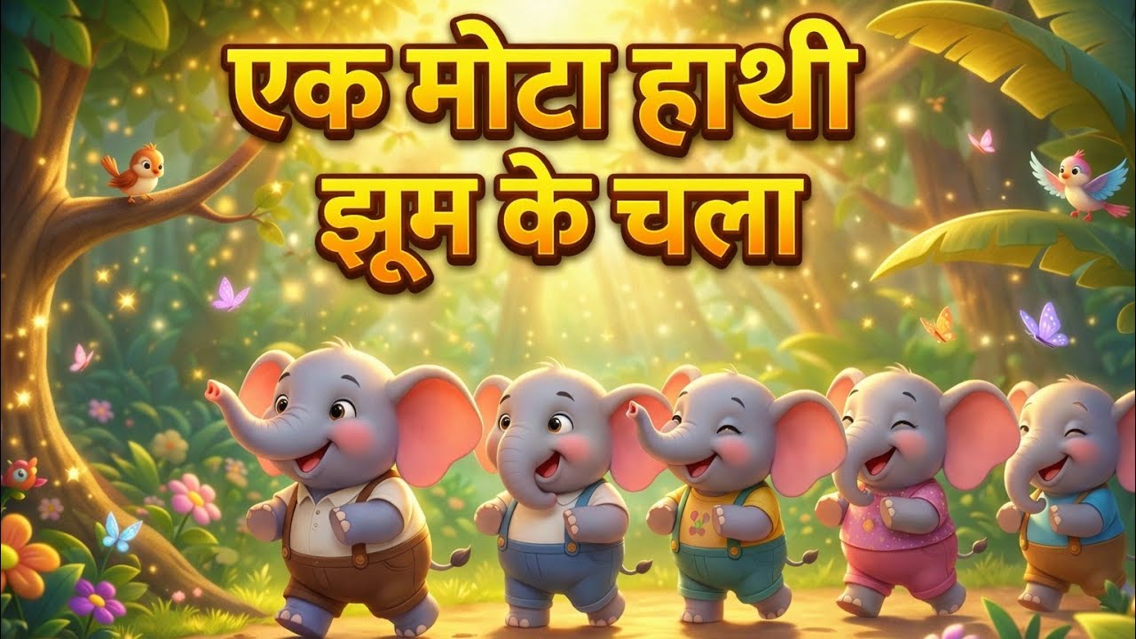 🐘 Ek Mota Haathi Jhoom Ke Chala | एक मोटा हाथी | 3D Kids Rhyme 2026