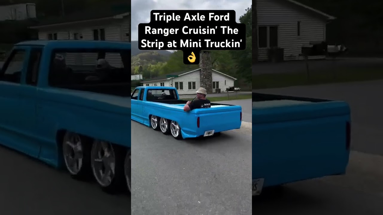 Triple Axle Ford Ranger Cruisin' The Strip at Mini Truckin' 👌Nationals 