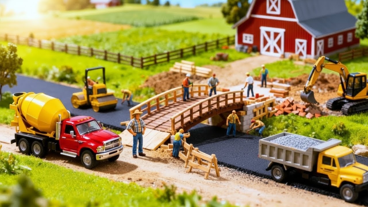 Miniature Rescue Saving the Farmer Tractor 🚜 Repairing the Farm broken Road