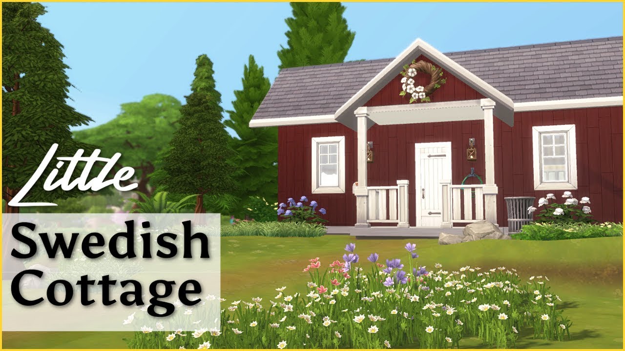 Cute Swedish Cottage with Sauna | Sims 4 Speed Build