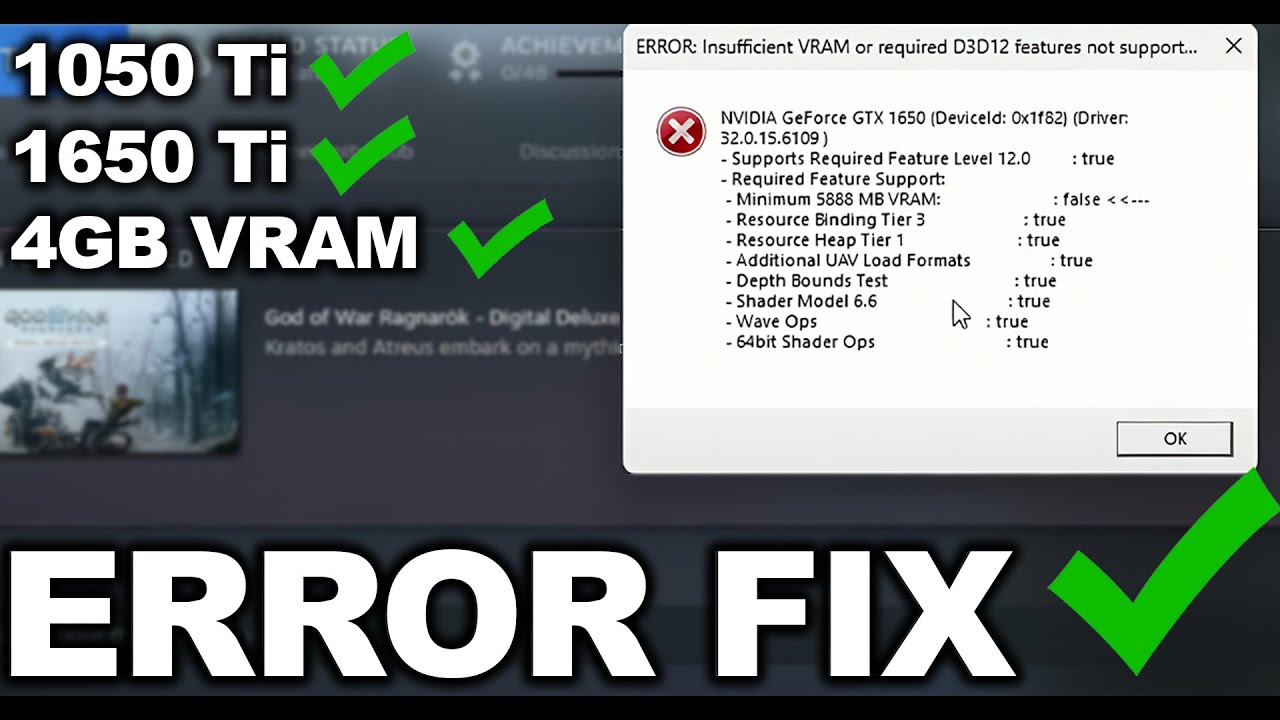 God of War Ragnarok CRASH FIX Insufficient VRAM Error Solved! | VRAM Requirement Error Fix | Bypass