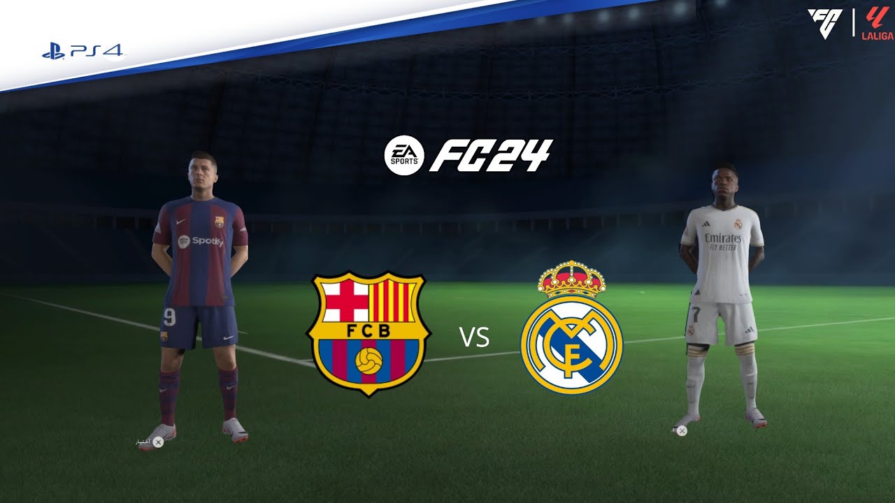 فيفا 24 _ مباراة ريال مدريد ضد برشلونة(كلاسيكو الأرض)مباراة قوية 🔥😱 | Fc 24