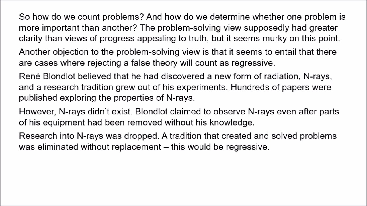 Scientific Progress