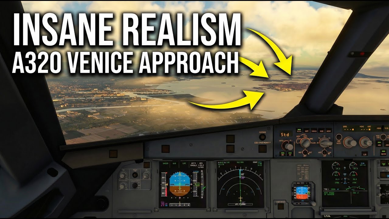 MSFS 2024 PS5 | A320 SUNSET APPROACH into Venice | INSANE REALISM