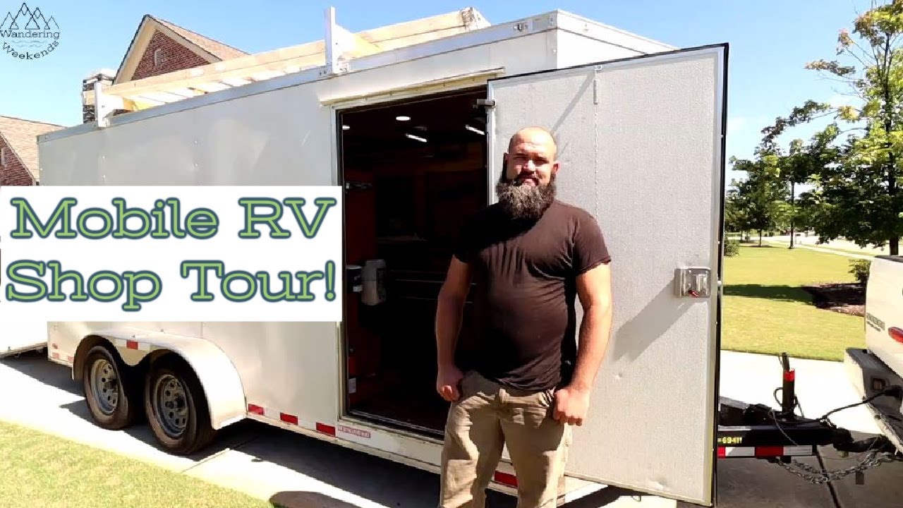Mobile RV Shop Tour... The Inside of This Trailer Rocks!