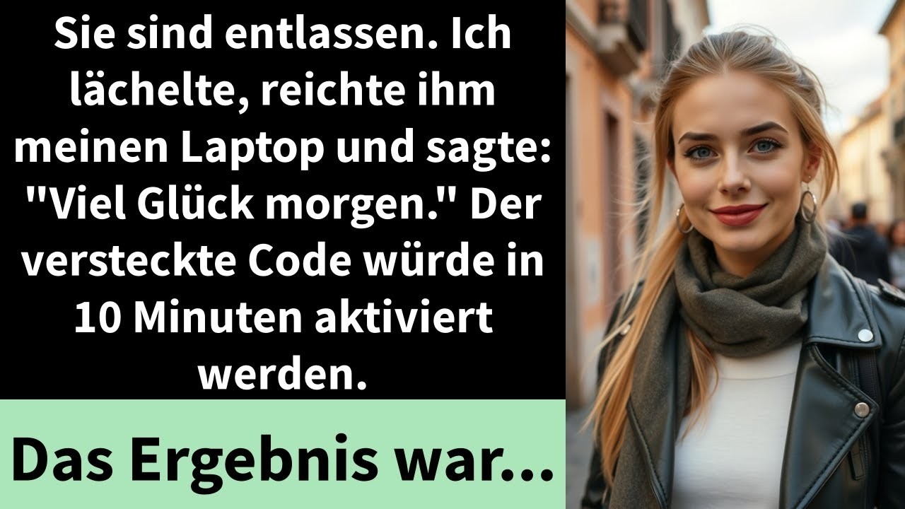 Sie sind entlassen  Ich lächelte, reichte ihm meinen Laptop und sagte   Viel Glück morgen