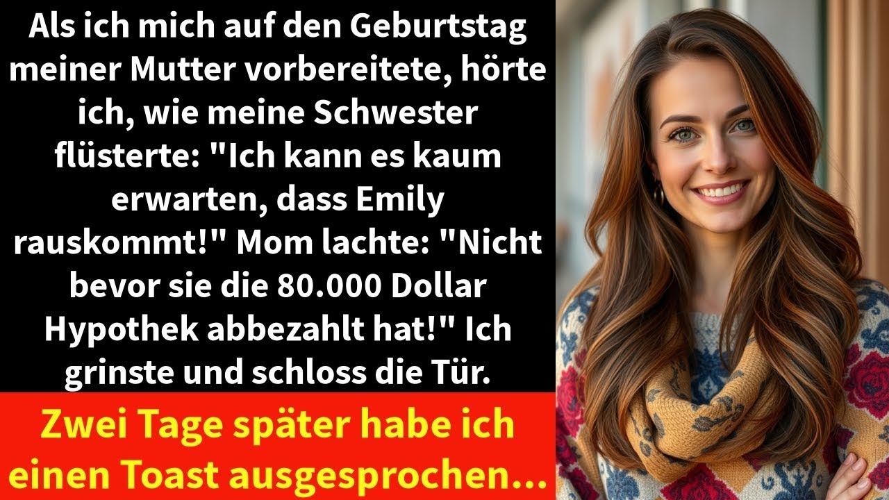 Als ich mich auf den Geburtstag meiner Mutter vorbereitete, hörte ich, wie meine Schwester flüster