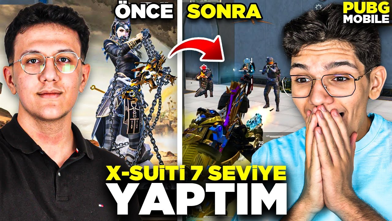 X-SUİT 7 SEVİYE YAPTIM VE OYNADIM!! ÇOK İYİ!! - PUBG MOBİLE