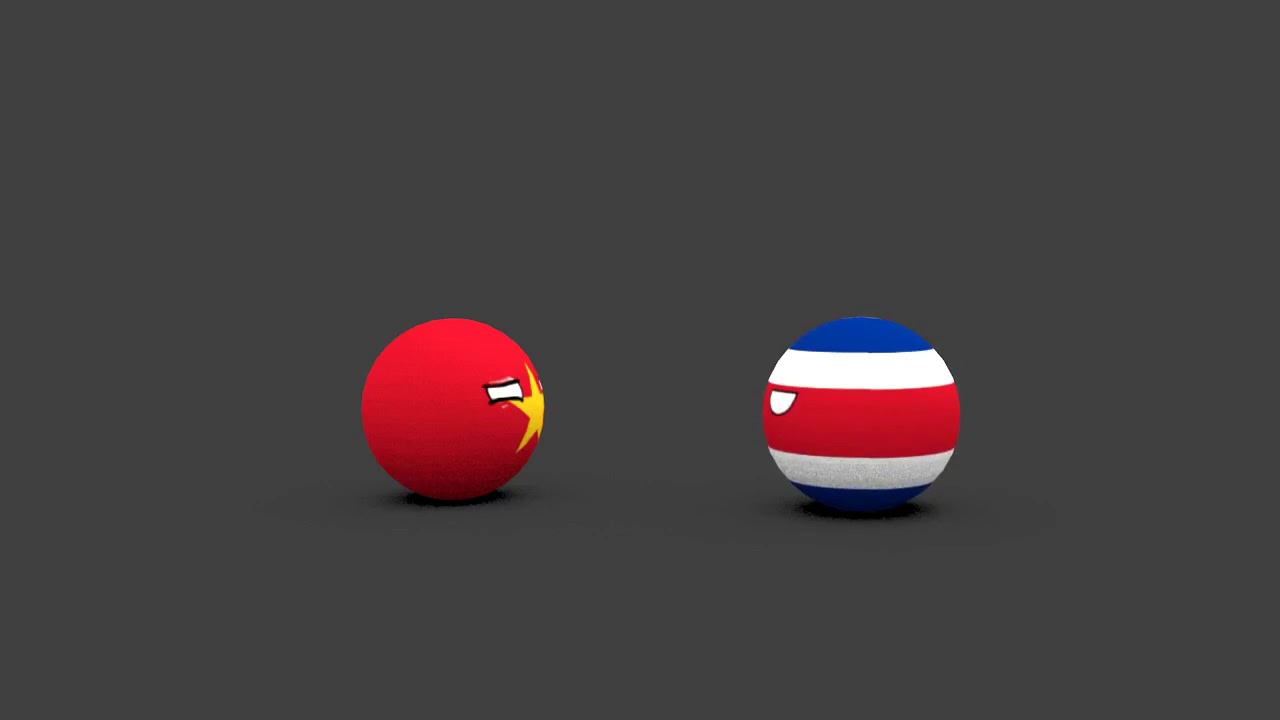 Una visita de Costa Rica al continente de Asia - Countryballs 3D