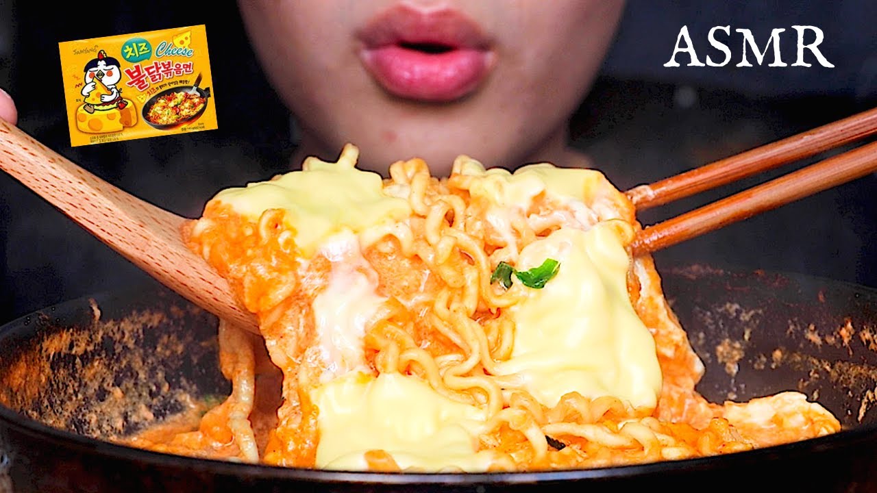 ASMR CHEESY FIRE NOODLES + RICE CAKES (Eating Sound) | MAR ASMR