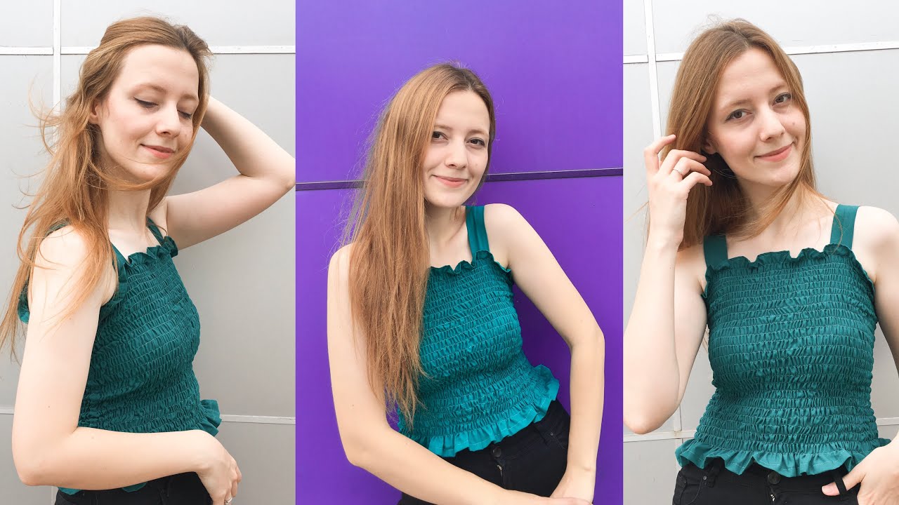 AŞIRI KOLAY KALIPSIZ BÜZGÜLÜ BLUZ YAPIMI 🧵( Büzgülü Crop Top Dikimi )