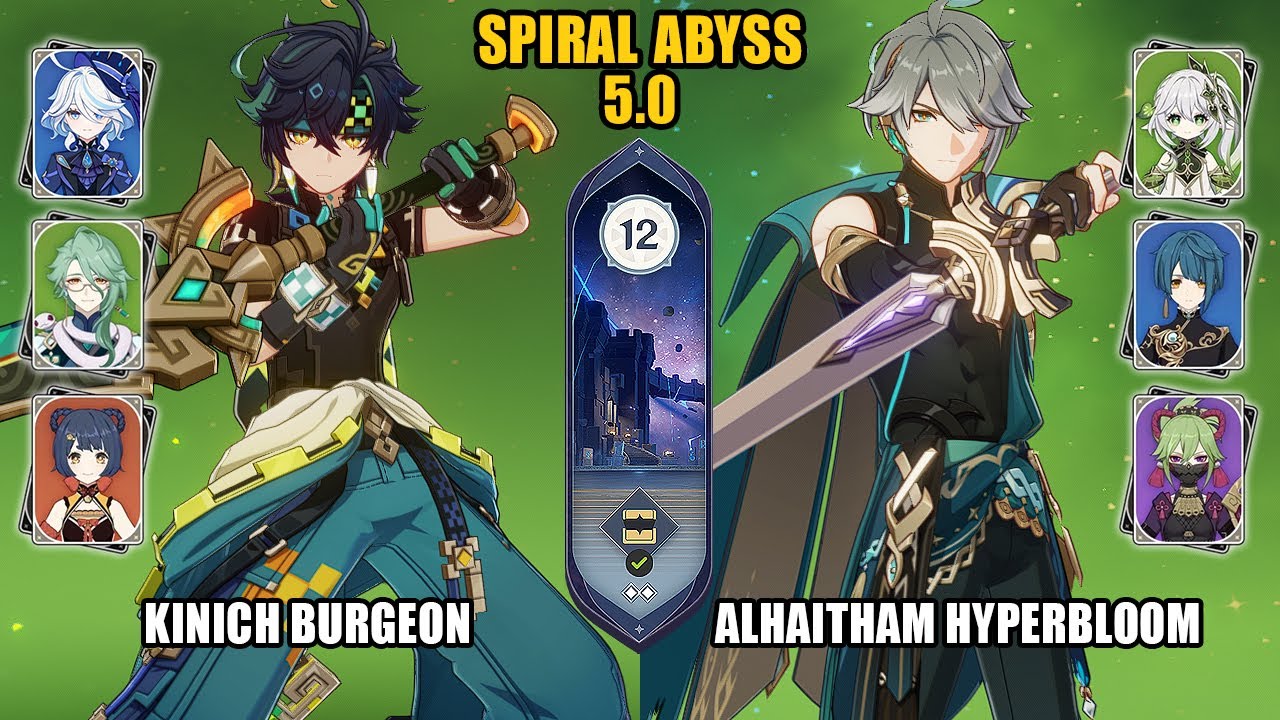 (F2P) Kinich Burgeon & Alhaitham Hyperbloom | Spiral Abyss 5.0 - Floor 12 | Genshin Impact