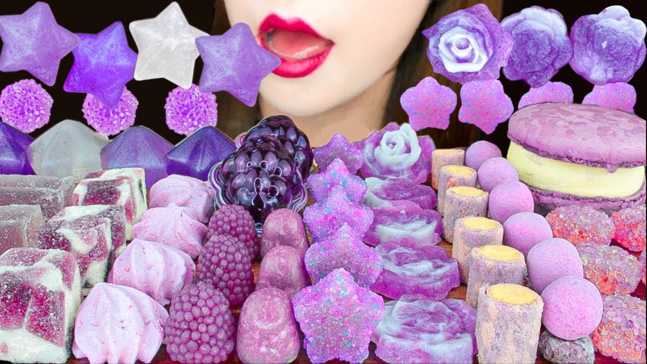 【ASMR】【咀嚼音 】PURPLE DESSERTS💕紫色のお菓子💕MUKBANG 먹방 食べる音 EATING SOUNDS NO TALKING