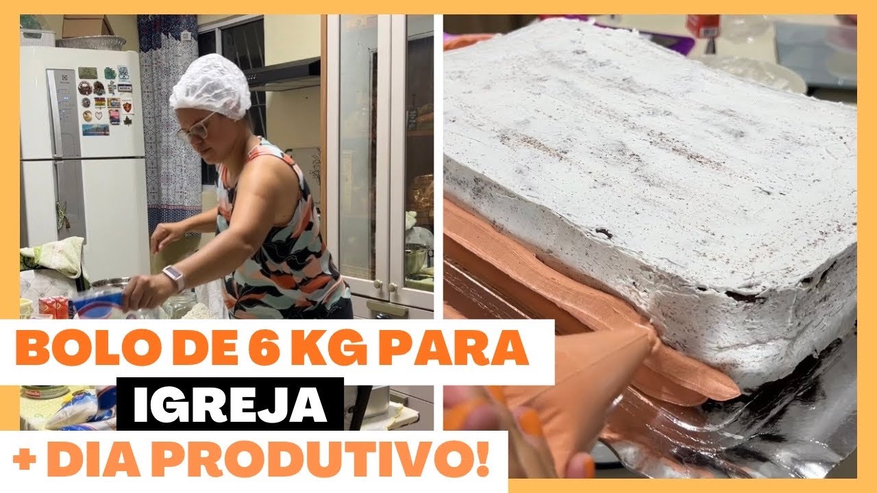 Dia produtivo: fiz as unhas, cuidei da neta e preparei um bolo de 6kg pra igreja 🎂✨