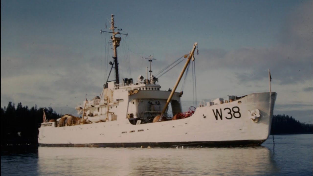 USCGC Storis WAGB-38 in 1954 Resupplying Ocean Cape Alaska & Assisting S.S. Iliamna Due To Fire