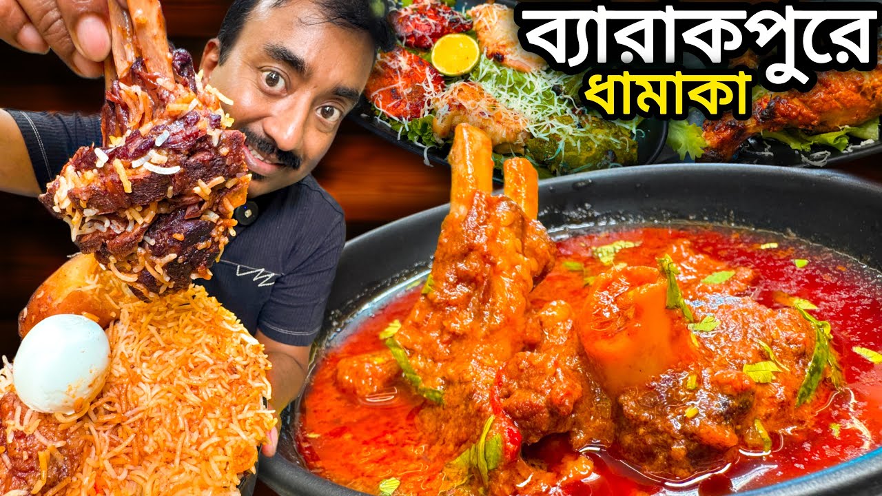 Barrackpore Maharaja তে খাসির Brain Fry,রিয়াজী খাসির বিরিয়ানি সঙ্গে বুরহানি,Tandoori Chicken Roll