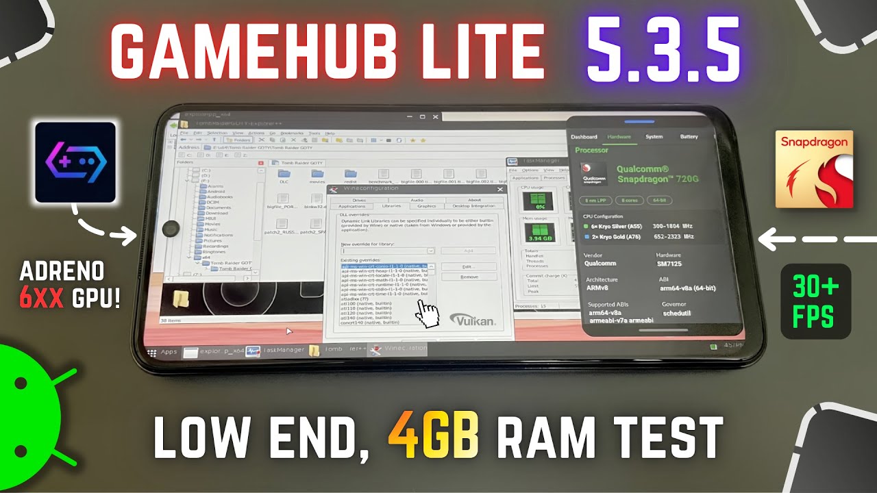 Тест эмулятора GAMEHUB LITE v5.3.5 на слабом процессоре Snapdragon с 4 ГБ оперативной памяти!