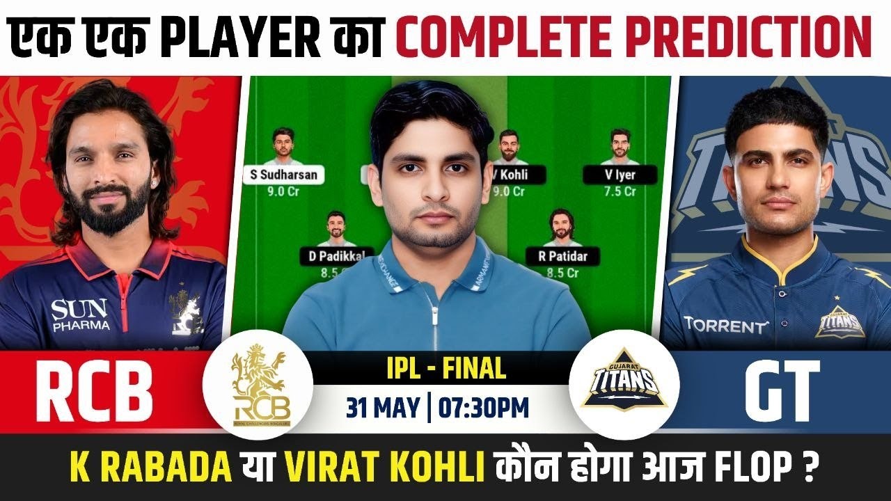 RCB vs GT Dream Team, RCB vs GT IPL 2026 Final Match Prediction, RCB vs GT IPL Dream Team Prediction