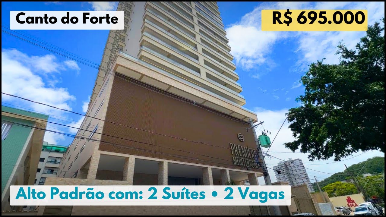 #832 Apartamento de alto padrão: 2 suítes, 2 vagas no Canto do Forte, Praia Grande -SP