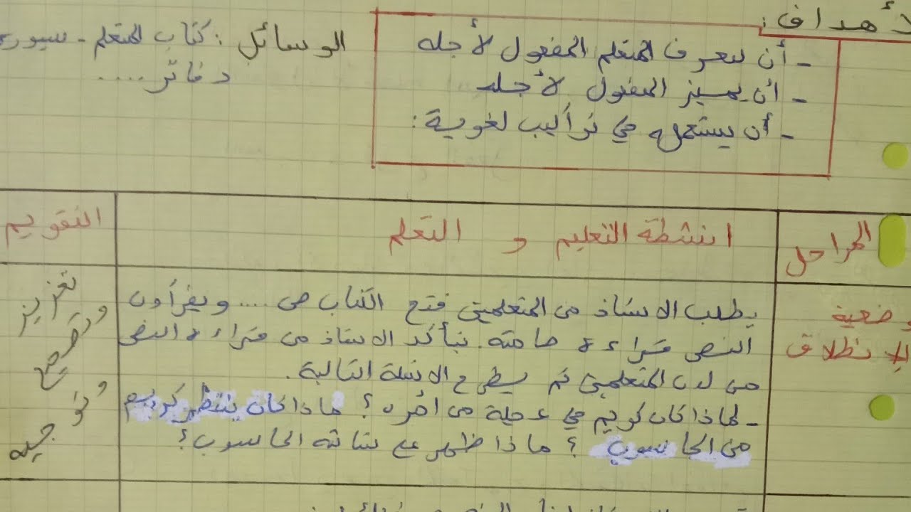 ديداكتيك اللغة العربية: تحضير جذاذة في مكون الظواهر اللغوية( التراكيب) وفق مستجدات المنهاج 2020-2021