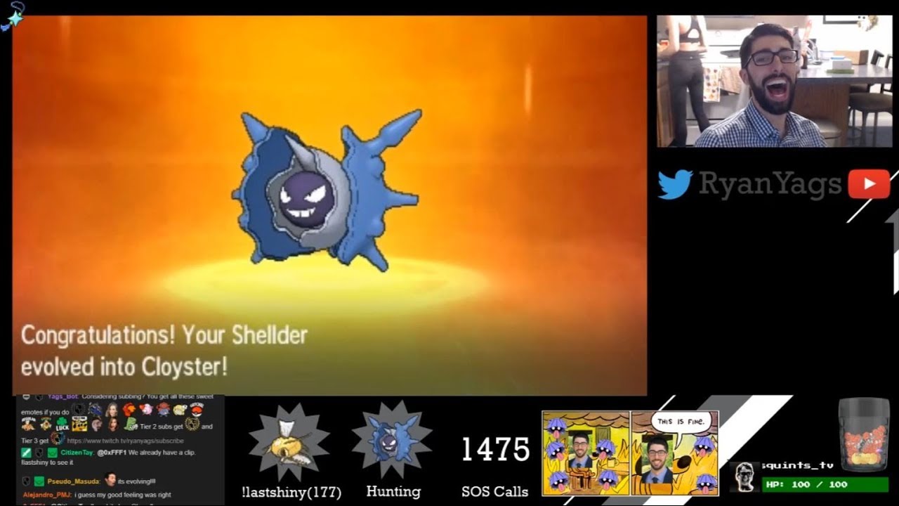 FINALLY Shiny Shellder via SOS evolves into Cloyster in Pokemon Sun and Moon