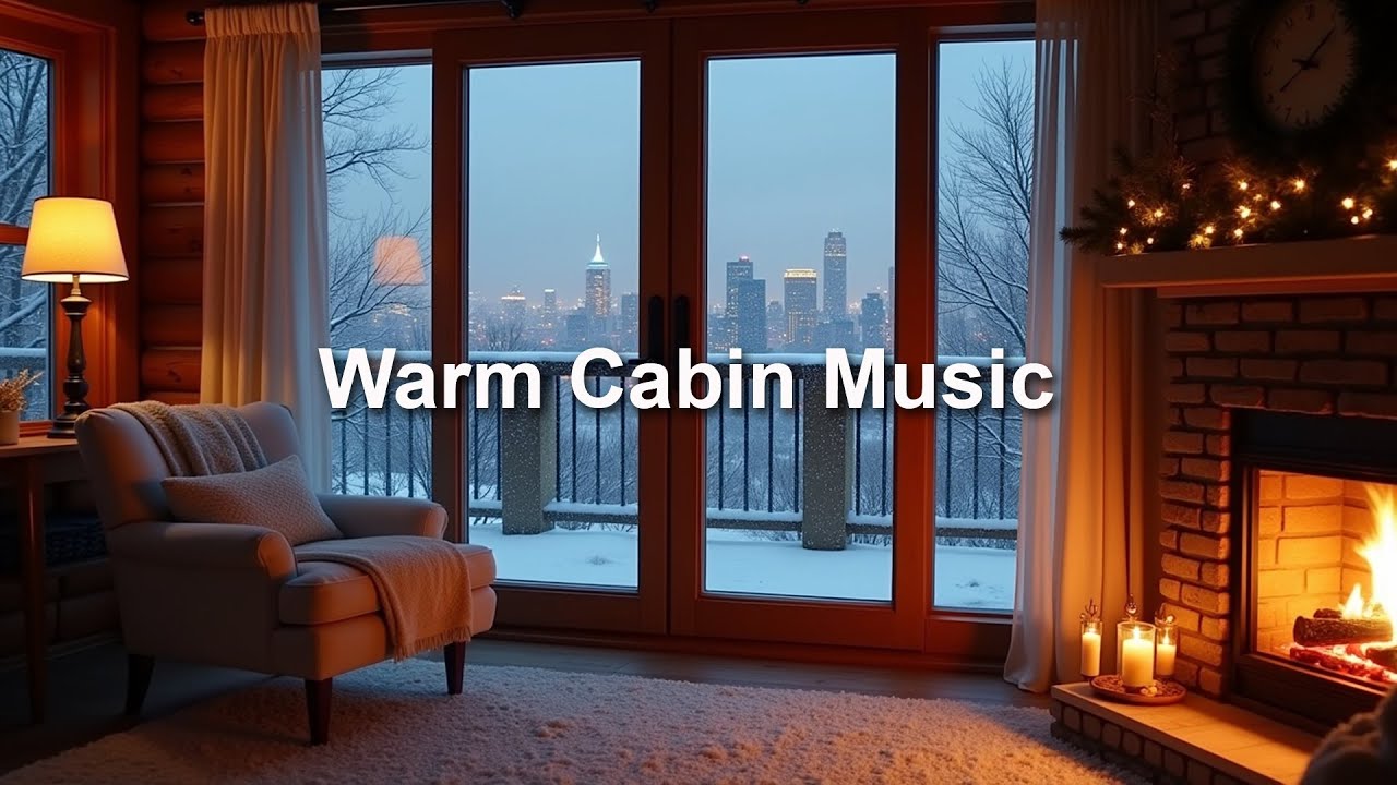 Cozy Winter Ambience in America & Europe ❄️ Fireplace & Relaxing Music