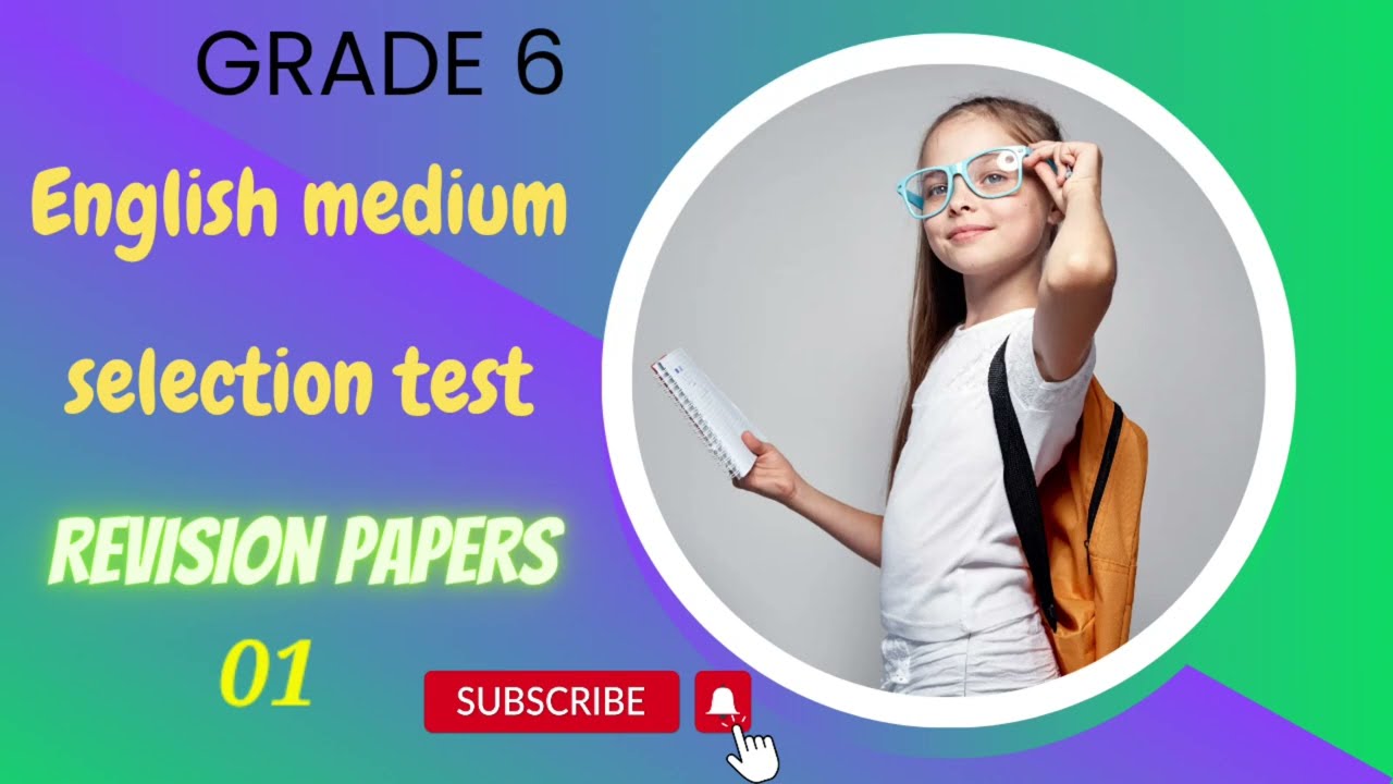 grade 6 English medium | selection test | revision paper | education wamh