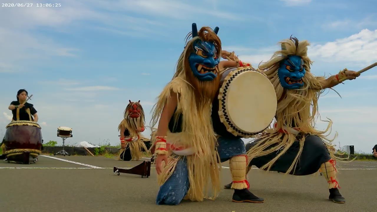なまはげ太鼓　恩荷 「神参」 寒風山山頂にて　Namahage Taiko  Drumming by Onga　2021.6.27