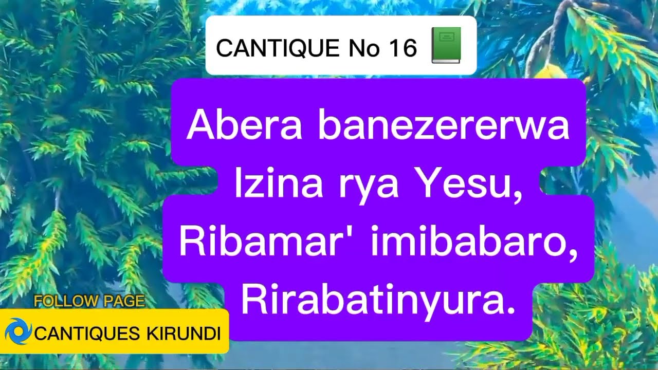 Abera banezererwa izina rya Yesu ,CANTIQUE No 16, by BONIFACE UWATORANIJWE