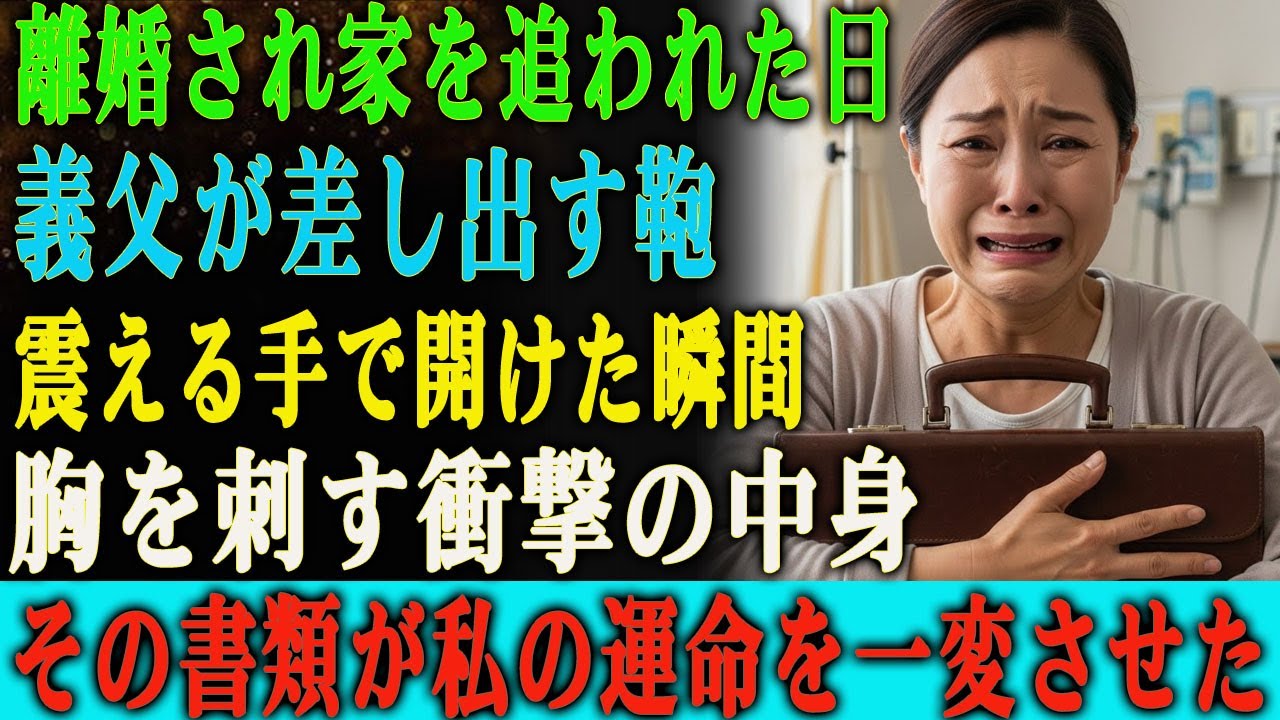 離婚され家を追い出される私に、 義父が一つの書類かばんを手渡した。 それを開けた瞬間、私は手が震え、 心臓が止まりそうになった。