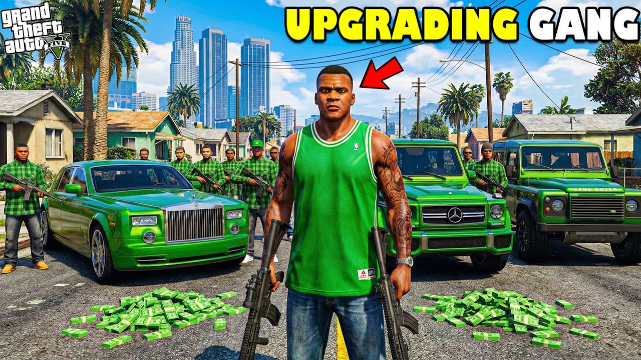 Franklin Upgrades GREEN GANG to Strongest Gang in GTA 5! | SHINCHAN and CHOP