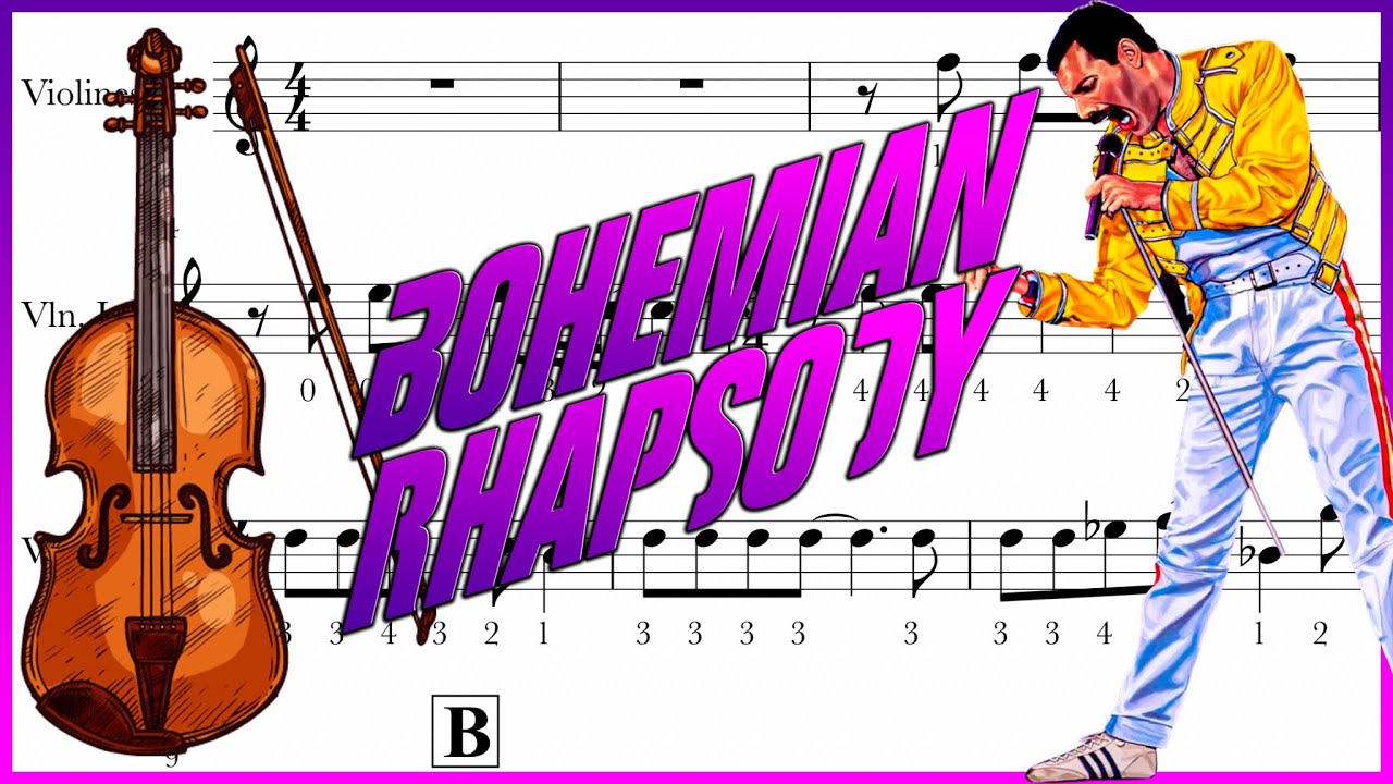 Bohemian Rhapsody violi sheet/ partitura violino / partitura violín - easy violin sheet / F.M.